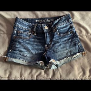 dark wash jean shorts